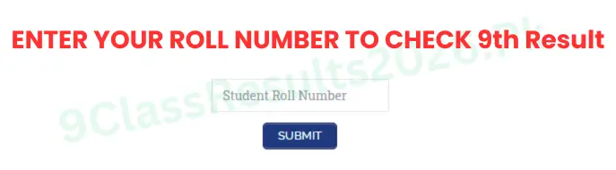 9th class result 2026 by roll number